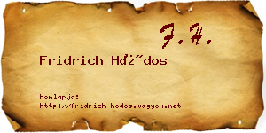 Fridrich Hódos névjegykártya
